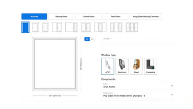 The GlassBase calculator interface