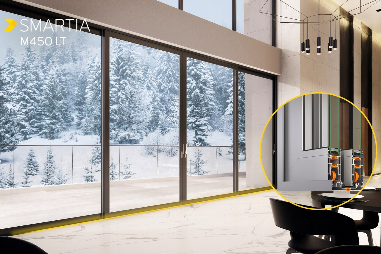 Alumil Adds Low-Track Option to Its SMARTIA M450 Sliding System