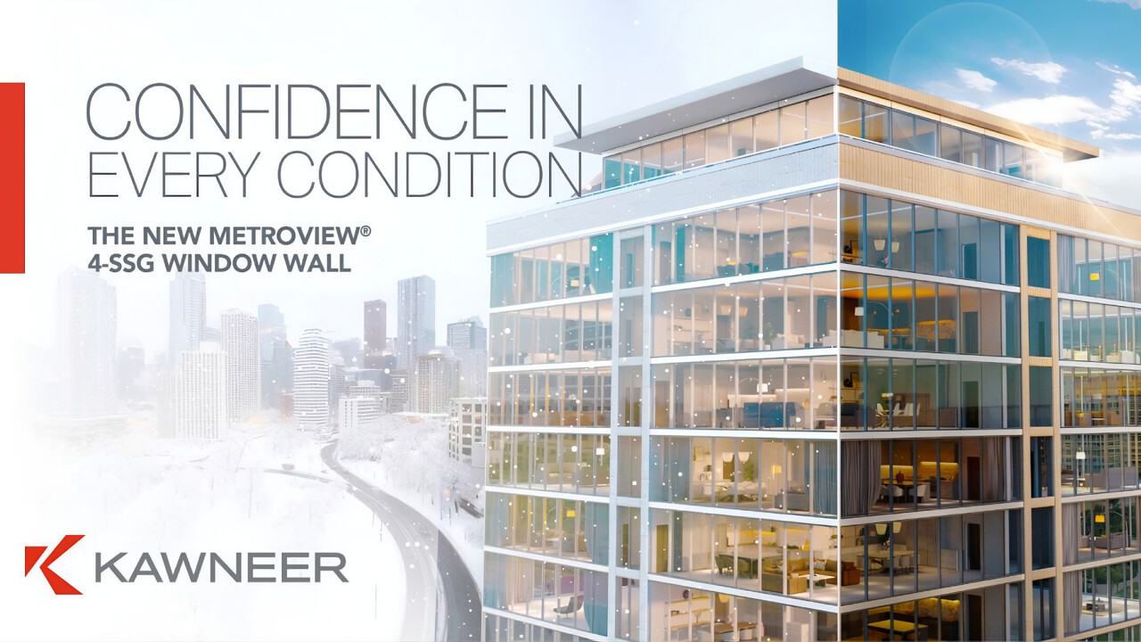 Kawneer upgrades window wall portfolio with the launch of the MetroView® 4-SSG Window Wall